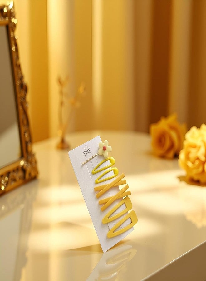 GOUDOGEDC 14 Pcs Yellow Sweet Flower Women Girl Barrette Bobby Pin Hairpin Hair Clips Decoration Elegant Gold Gifts Hair Clips Clips and Barrettes - Image 4